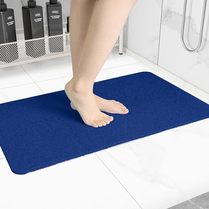 Non-Slip Bathtub Mat, Anti Slip Shower Mat, Fast Drying Bathtub Mats, Foot Scrubber Mat, Anti Slip Mat for Tub, Floor, Bathroom, Kitchen, Home, Hotel (Navy Blue 40"×28")