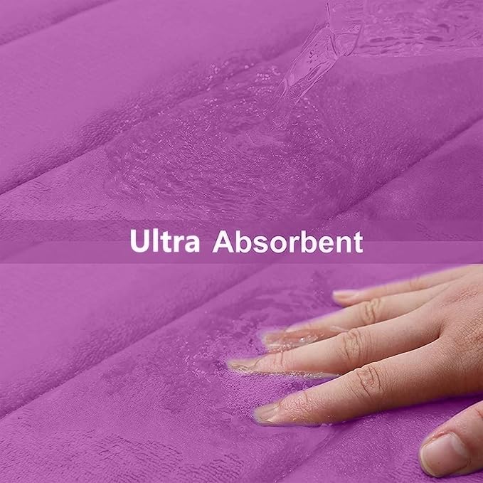 Buganda Memory Foam Bath Mat, 47" x 24", Ultra Soft and Non-Slip Bathroom Rugs, Water Absorbent and Machine Washable Bath Rug Runner for Bathroom, Shower, and Tub, Violet