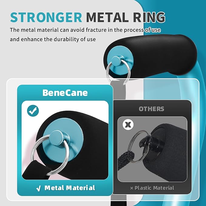 BeneCane Quad Cane Adjustable Walking Cane with Offset Soft Cushioned Handle for Men & Women Lightweight Comfortable with 4-Pronged feet for Extra Stability