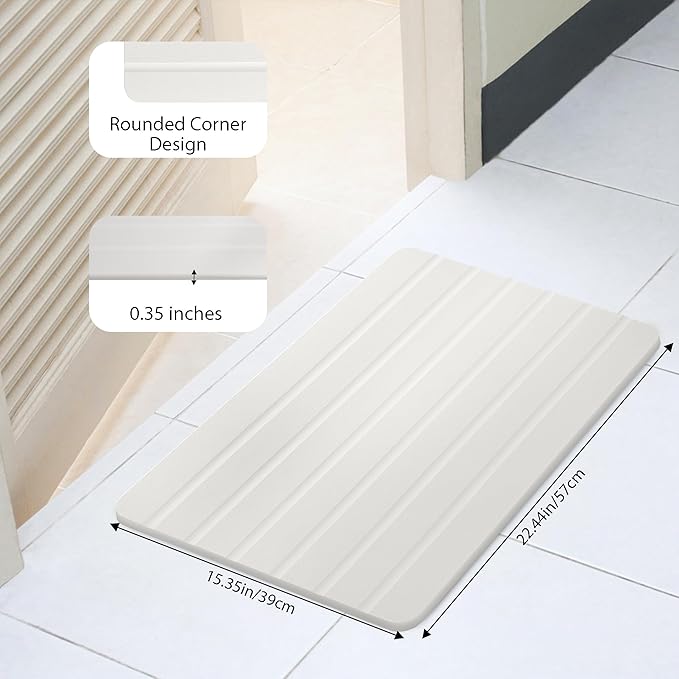Absorbent Stone Bath Mat, Diatomaceous Earth Shower Mats, Non-Slip Water Absorbing Diatomite Stone Mat for Bathroom Floor, Quick-Drying Easy to Clean