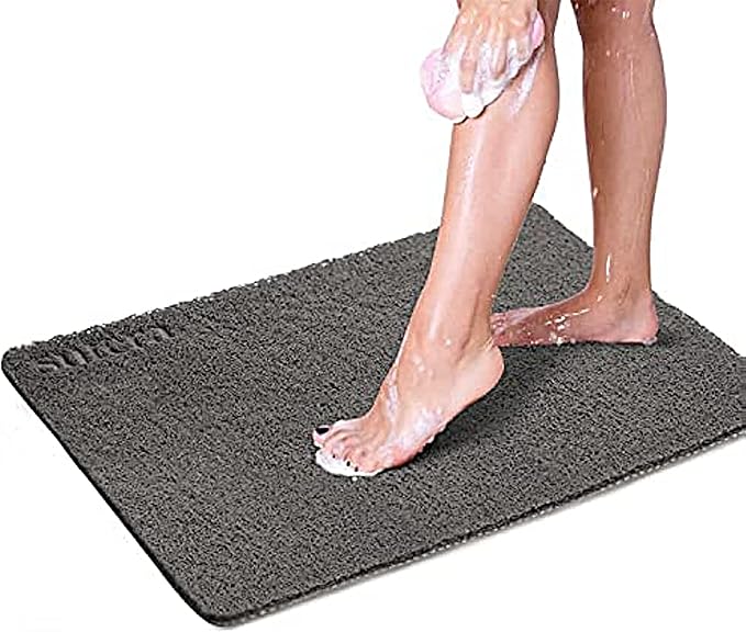 Sutera - Slide Guard Bath Mat | Non Slip Bath Shower Mat 23.6 x 17.5 Inch, Rubber Bathtub Mat, Bathroom Tub Mat for Wet Areas, Drains Odor Anti Slim Shower Floor Mat