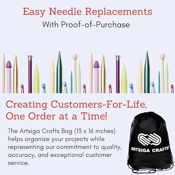 ChiaoGoo Twist Red Lace Shorties 3-Inch Large Yellow 7230-L Interchangeable Knitting Needle Set, US 9, 10, 10.5, 11 Stainless Steel with 3 Swiv360 Cables with Project Bag