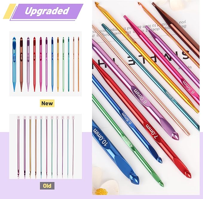 Coopay Tunisian Crochet Hooks Set, 12-Size (3.0mm-10.0mm) Interchangeable Crochet Hooks with 4 Cables (40/60/80/100cm), Smooth & Ergonomic, Perfect for Crocheting Blankets, Dolls, Shawls - Ideal Gifts