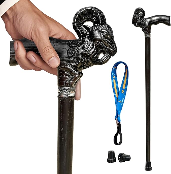 Hand Carved Wooden Cane Ultra Lightweight 0.88 lbs Support up to 500 lbs Walking Cane for Men and Women High-end Solid Wood Canes for Seniors with 3 Tips for City Trekking Daily Use