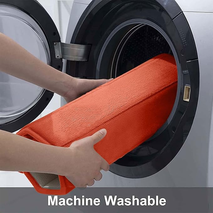 Buganda Memory Foam Bath Mat, 47" x 20", Ultra Soft and Non-Slip Bathroom Rugs, Water Absorbent and Machine Washable Bath Rug Runner for Bathroom, Shower, and Tub, Coral