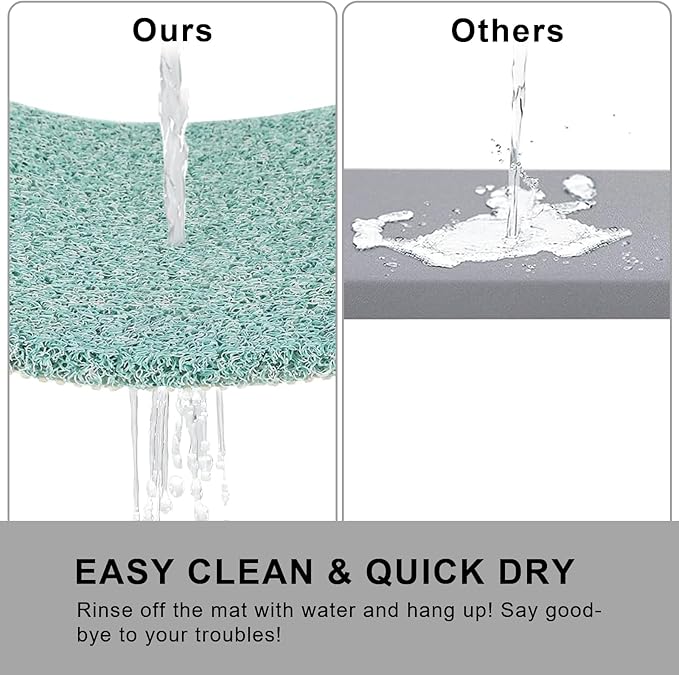 Nonslip Bathtub Mat, Anti Slip Bath Mat 0.6" Extra Thick, Quick Dry Bath Tub Anti Slip Shower Mat, Loofah Non-Slip Bath Mat for Tub Bathroom Pool Kitchen Entryway Home Hotel(Blue 16x39)