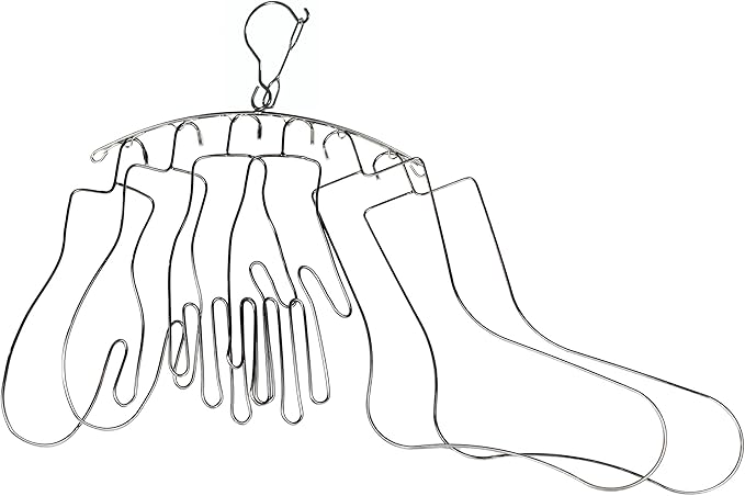 Silly Monkey 3-in-1 Mitten Glove Sock Blocker Set, Complete Combo Blockers with Drying Hanger Rack | Stainless Steel Knitting Shaper with 2 Sock Blockers, 2 Glove Blockers, 2 Mitten Blockers