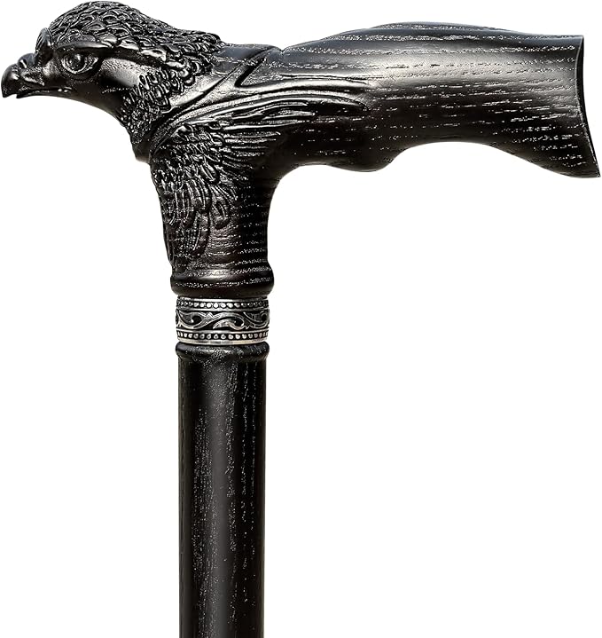 Hand Carved Wooden Walking Cane USA Made Eagle Carved Ergonomic Elegant Wood Canes for Men and Women Support up to 400 lbs Provide Stable Canes for Seniors for Daily Use and Gift Giving