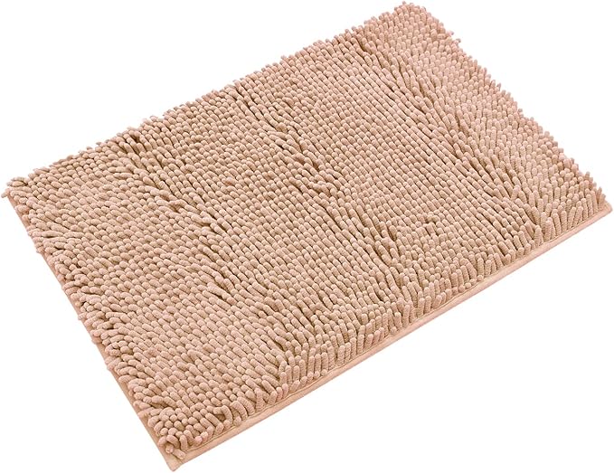 Non-Slip Bath Rug,Extra Soft Microfiber Bedroom Shag Carpet with Anti-Slip Backing,Water/Dust Absorbent Fast Dry Shower Mat,Sound Insulated Stairs Pad,Machine Washable (Camel,19 x 31 Inches)