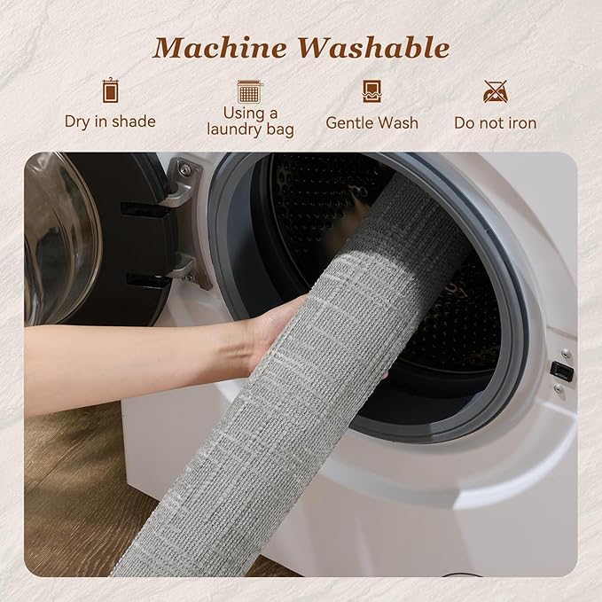 AMOAMI Bath Mat Non Slip Super Absorbent Quick Dry Bath Mats for Bathroom Floor Rubber Backing Washable Bathroom Rugs Modern Woven Jacquard Mat, Beside Tub Bath Rugs, 20" x 32", LightGrey