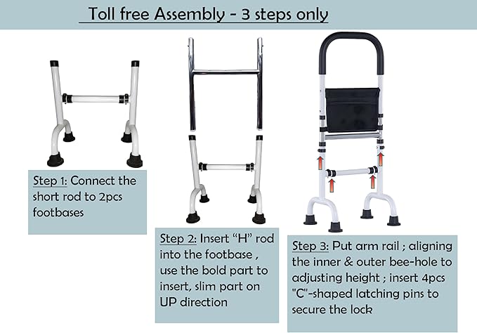 Stand Assist Aid for Elderly; Quad Walking Canes for Seniors; Couch Stand Assist; Aids for Getting Up from Toilet/Recliner/Bed; Height Adjustable 30'' to 36 ''; Soft Handle; 4 Legged feet