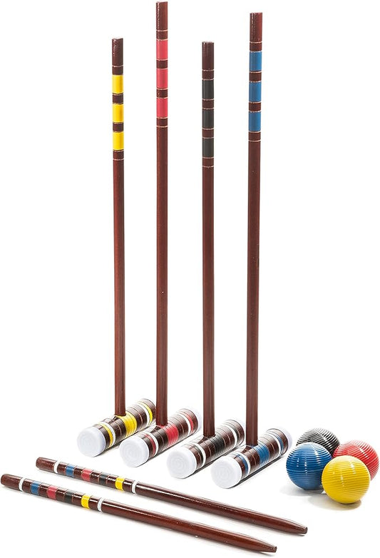 Franklin Sports Portable Backyard Croquet Sets - Complete 4 + 6 Player Croquet Sets with Mallets, Croquet Balls + Wickets Included - Outdoor Family Lawn Game Sets