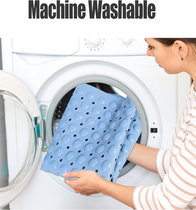 Extra Large Shower Mat, Yonala 47.2 x 31.5 Inch Non Slip Shower Mats for Inside Shower with Drain Hole and Suction Cups, Soft Trimmable TPE Anti Slip Shower Mat for Walk in Shower Stall, Heavy Mat