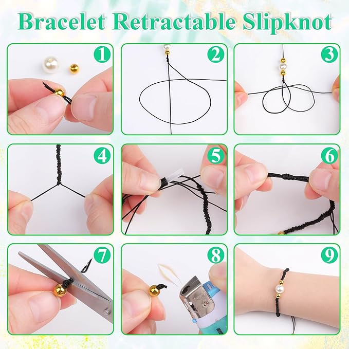 Black Nylon String, Anezus 0.8mm Nylon Thread Chinese Knotting Cord Tarred Twine Outdoor String for Braided Bracelets, Beading, Necklaces, Macrame Craft, Wind Chime, Blinds, Jewelry Making