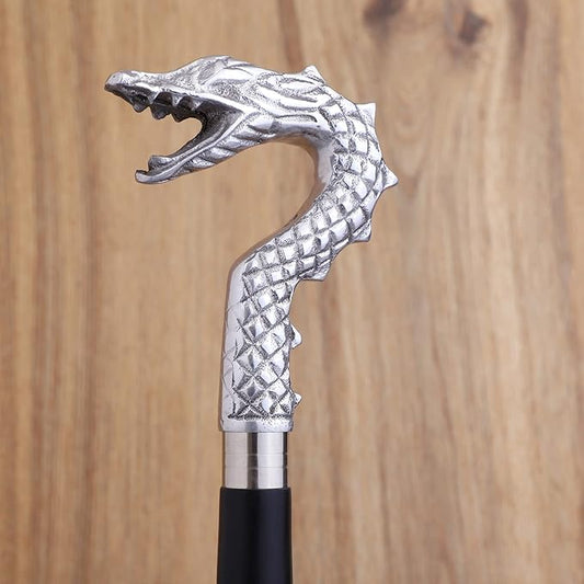 Premium Wooden Walking Cane | Beautiful Silver Plated Solid Brass Handle | Walking Stick & Crutches lacquer Polished Cane for Men and Women