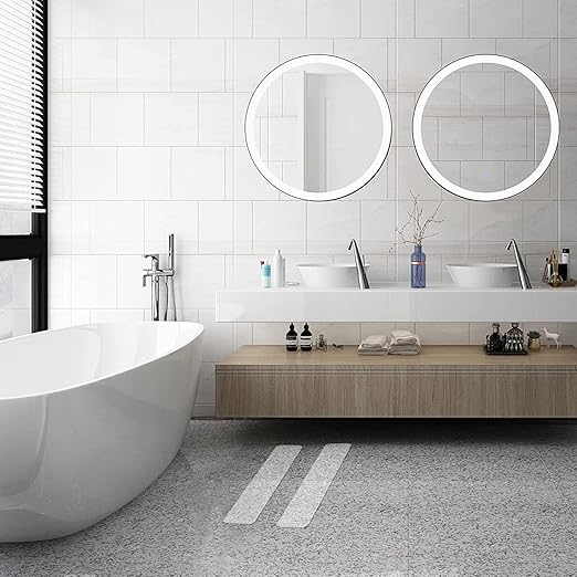 Qingluan Anti Slip Tape, Grip Tape for Stairs Indoor Waterproof, Rubber Grip Tape for Tubs, Stairs, Boats (Clear, 1 Inch x 65 Feet)