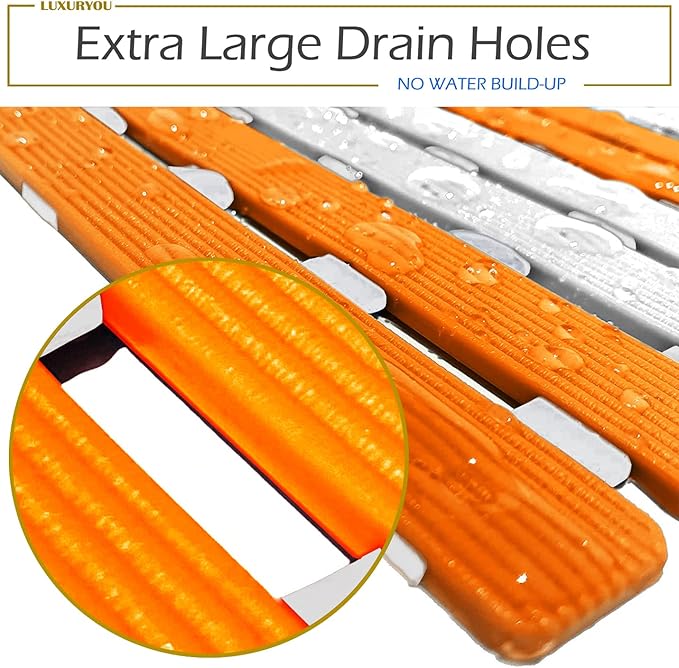 Non Slip Bathtub Mat | Double-Layered Shower Floor Mat with Suction Cups | EZ-Dry Construction | Non-Toxic, BPA, Latex, Phthalate, PVC Free (Splash)