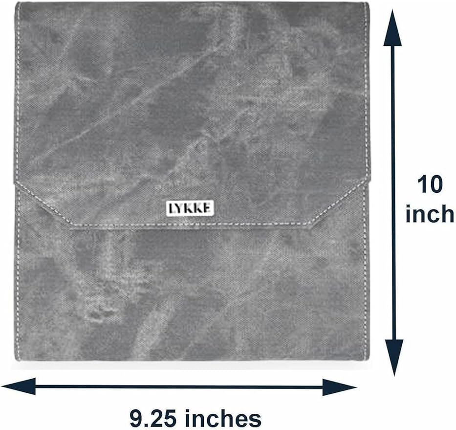 Lykke Driftwood 5.5, 6.5 & 7.5 Inch Long Interchangeable Knitting Needles Birch Wood US Sizes US Sizes 7, 8, 9, 10, 10.5, 11, 13, 15, 17 with 5 Cords, connectors, Keys, Grey Denim Case, Project Bag
