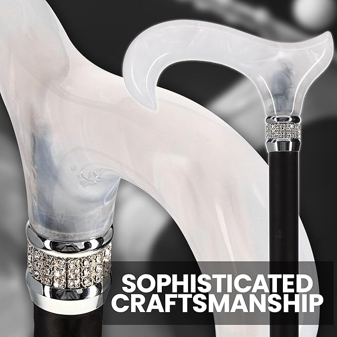 Royal RC Canes Stylish Walking Sticks – Rhinestone Collar Designer Adjustable Canes Colorful – Best Gift for Men and Women Light Weight Aluminum Shaft & Safe to Walk