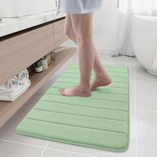 Buganda Memory Foam Bath Mat, 44" x 24", Ultra Soft and Non-Slip Bathroom Rugs, Water Absorbent and Machine Washable Bath Rug Runner for Bathroom, Shower, and Tub, Sage Green