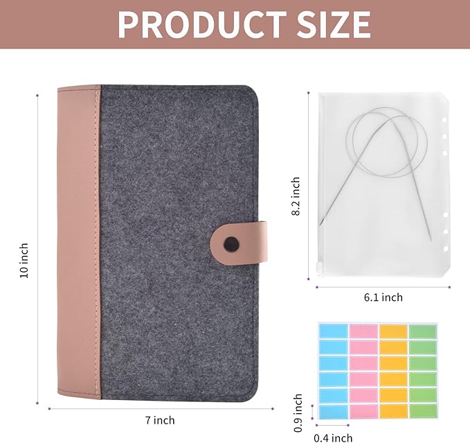 10×7 Inch Circular Knitting Needle Case Knitting Needles Storage for Knitting Needles Collecting (NO Accessories Included)