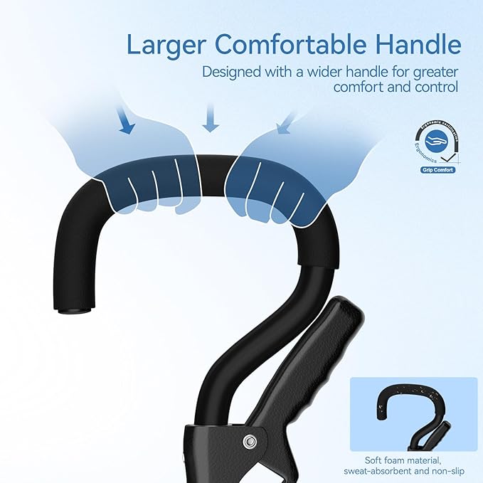 KingPavonini Canes for Women/Men with Second Handle, Foldable & Adjustable Walking Cane with 4-Pronged Base, Quad Cane for Stability, Standing, Balance, Leg Surgery Recovery