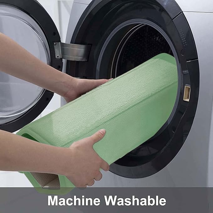 Buganda Memory Foam Bath Mat, 47" x 32", Ultra Soft and Non-Slip Bathroom Rugs, Water Absorbent and Machine Washable Bath Rug Runner for Bathroom, Shower, and Tub, Sage Green