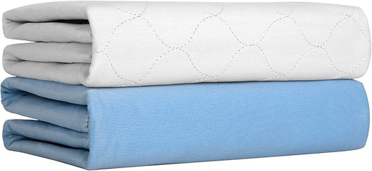 Ultra Soft Quilted Washable and Reusable Incontinence Bed Underpads, 34"X36" (2 Pack), Waterproof Sheet and Mattress Protectors