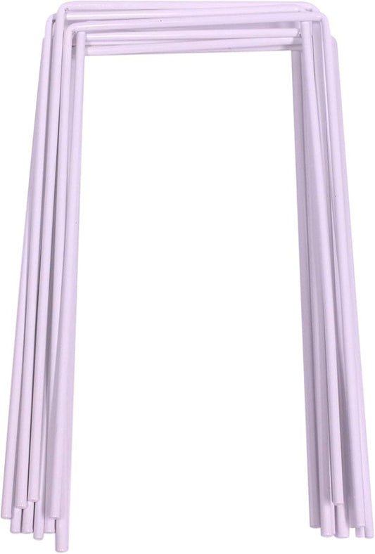 AmishToyBox.com Set of 9 White Croquet Wickets, Sturdy 7 Gauge Replacement Square Croquet Arches, Made in The USA