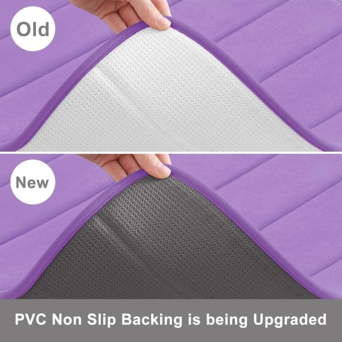 Buganda Memory Foam Bath Mat, 55" x 24", Ultra Soft and Non-Slip Bathroom Rugs, Water Absorbent and Machine Washable Bath Rug Runner for Bathroom, Shower, and Tub, Lavender