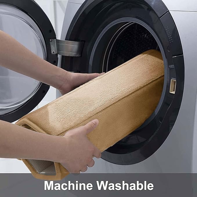 Buganda Memory Foam Bath Mat, 47" x 20", Ultra Soft and Non-Slip Bathroom Rugs, Water Absorbent and Machine Washable Bath Rug Runner for Bathroom, Shower, and Tub, Camel