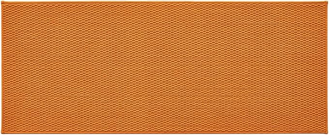 Bathroom Runner Rug, Long Bath Mat Washable Thin Quick Dry Low Pile Bathroom Runner Rugs 24 x 60 Non Slip, Orange 24"x60"