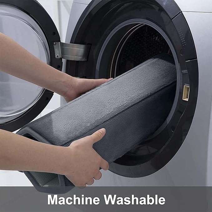 Buganda Memory Foam Bath Mat, 24" x 16", Ultra Soft and Non-Slip Bathroom Rugs, Water Absorbent and Machine Washable Bath Rug for Bathroom, Shower, and Tub, Dark Grey