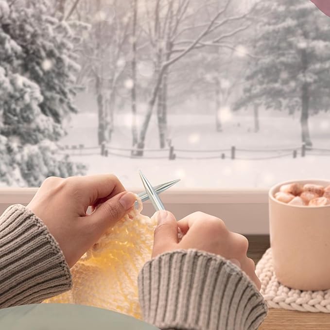 Holamulta Ergonomic Triangular Interchangeable Circular Knitting Needles Set - Ideal for Arthritis & Big Hands (Silver Grey)