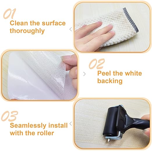 Qingluan Anti Slip Tape, Grip Tape for Stairs Indoor Waterproof, Rubber Grip Tape for Tubs, Stairs, Boats (Clear, 1 Inch x 65 Feet)