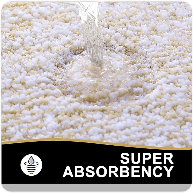 OLANLY Bathroom Rugs 47x20, Extra Soft and Absorbent Microfiber Bath Mat, Non-Slip, Machine Washable, Quick Dry Shaggy Bath Carpet, Suitable for Bathroom Floor, Tub, Shower (Runner, Beige)