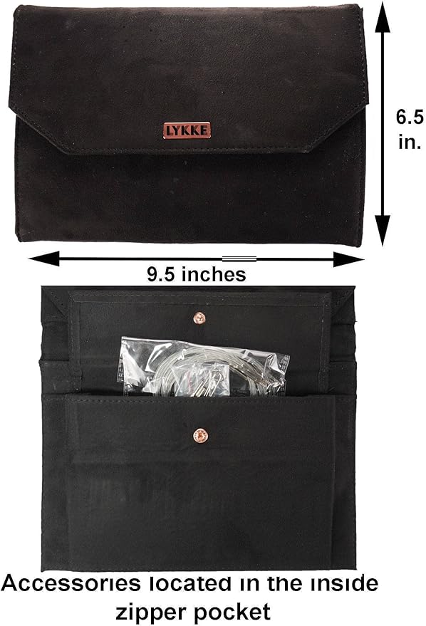 Lykke Cypra 5 in. Complete Set US Sizes US 3, 4, 5, 6, 7, 8, 9, 10, 10.5, 11, 13, 15 Interchangeable Circ. Knitting Needles for DK, Worsted, Chunky Yarns, Copper, 5 Cords, Black VS Case, Project Bag