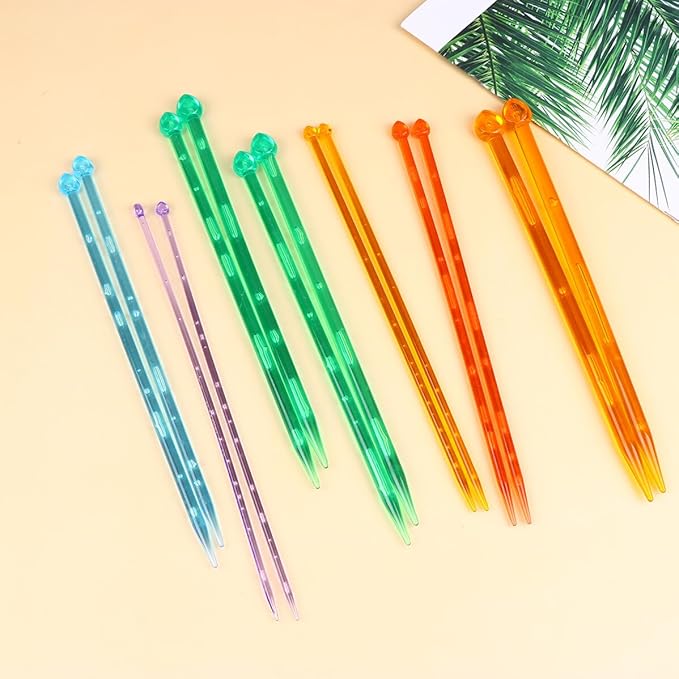 LIGHTAOTAO Acrylic Knitting Needle Lightweight Smooth Surface Knitting Rods Sweaters Scarves Carpets Beginner Friendly Yarn Tool