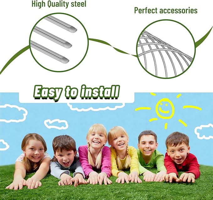 Set of 10 Croquet Wickets Replacement for Croquet Metal Hoops with Galvanized and Plastic Coating for Family Lawn Backyard Outdoor Game (Arch)