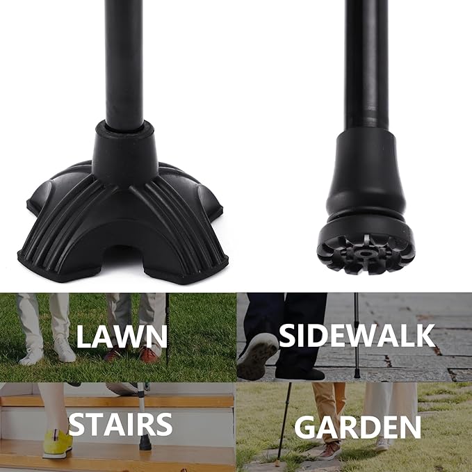 Elegant Walking Cane for Women, Foldable & Adjustable Cane for Seniors with Self-Standing Tip | Lightweight Mobility Aid for Stability & Balance Support