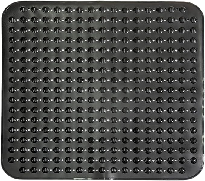 ENKOSI Extra Large Square Non Slip Shower Mat - 31 x 31-inch XL Bathroom Shower Mat - Square Shower Matts for Shower Stall Floors | Secure Suction Cups and Drain Holes (31x31 Black)