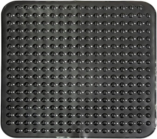 ENKOSI Extra Large Square Non Slip Shower Mat - 31 x 31-inch XL Bathroom Shower Mat - Square Shower Matts for Shower Stall Floors | Secure Suction Cups and Drain Holes (31x31 Black)