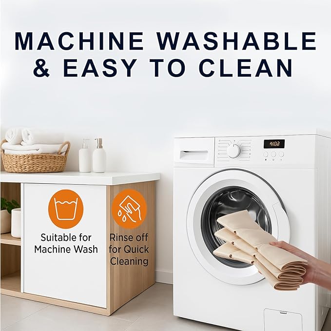 Anti Slip Shower Mat for Tub & Shower Stall, 21" x 21" Square Silicone Bathtub Mat with Powerful Suction Cups, Fast-Draining, Machine Washable Soft Foldable Bathroom Mat, Beige