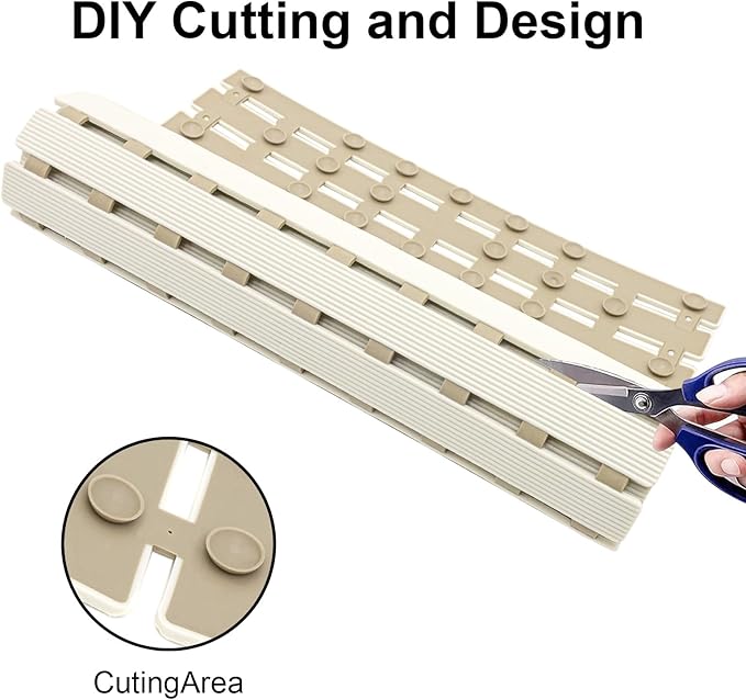 MBOSS Bath Tub Shower Mat Non Slip Bathtub Mats for Bathroom Shower Floor Mat Bath Mats for Shower Tub Anti Slip Shower Mat with Drain Hole and Large Suction Cups (Ivory White, 37.5 X 15.7 Inch)