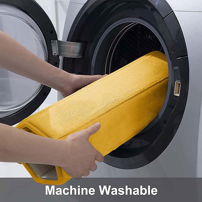 Buganda Memory Foam Bath Mat, 24" x 16", Ultra Soft and Non-Slip Bathroom Rugs, Water Absorbent and Machine Washable Bath Rug for Bathroom, Shower, and Tub, Yellow