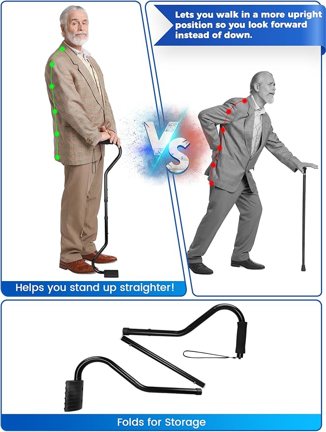 Walking Cane, Stair Climbing Cane for Women/Men for Leg Lifter Adjustable Assist Canes with Large Footrest for Relaxed and Walk Up and Down Stairs