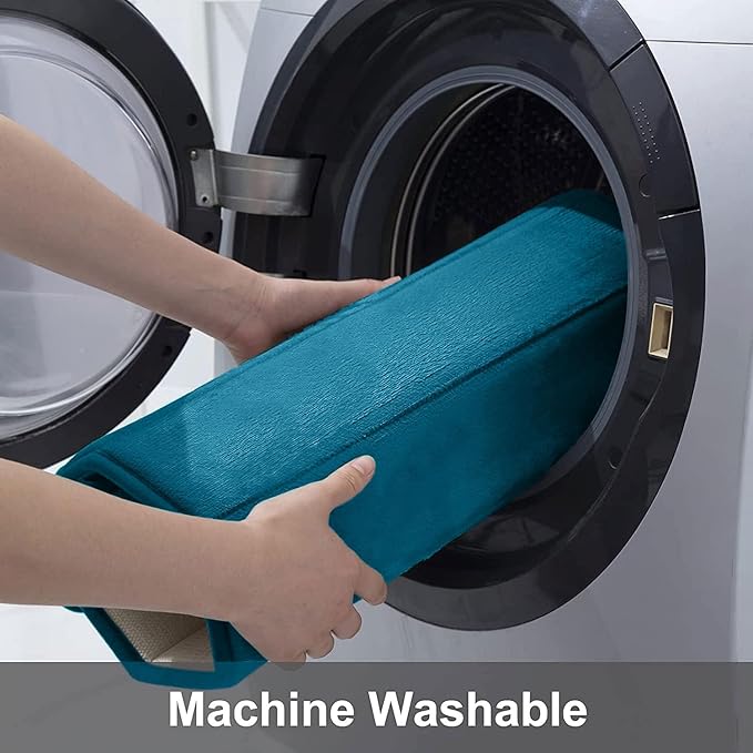 Buganda Memory Foam Bath Mat, 60" x 24", Ultra Soft and Non-Slip Bathroom Rugs, Water Absorbent and Machine Washable Bath Rug Runner for Bathroom, Shower, and Tub, Peacock Blue