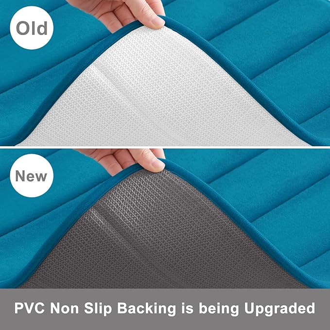 Buganda Memory Foam Bath Mat, 59" x 20", Ultra Soft and Non-Slip Bathroom Rugs, Water Absorbent and Machine Washable Bath Rug Runner for Bathroom, Shower, and Tub, Peacock Blue