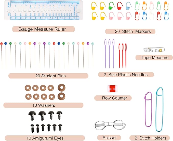 SHAXANO Crochet Hooks Kit with Case, 95-Piece, Ergonomic Crochet Needles Weave Yarn Kits DIY Hand Knitting Art Tools for Beginners and Experienced Crochet Lovers