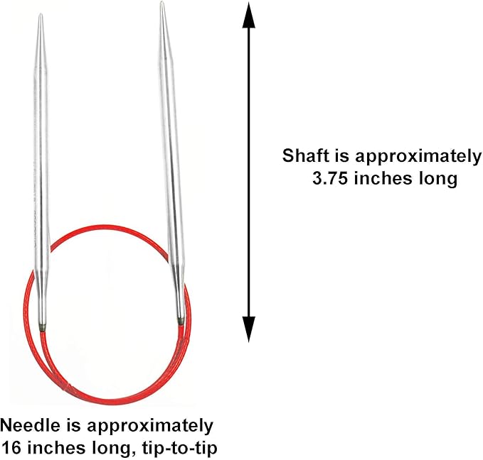 ChiaoGoo Red Lace 16 inch (40cm) Circular Knitting Needles US Size 13 (9.0mm) Stainless Steel with Stitch Holder